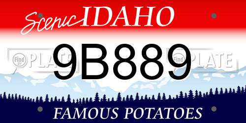 9B889 Idaho License Plate