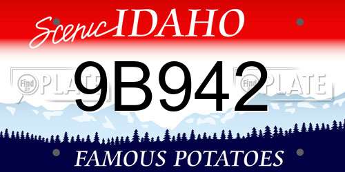 9B942 Idaho License Plate