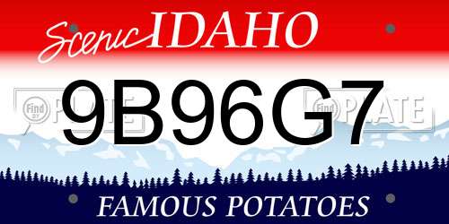 9B96G7 Idaho License Plate