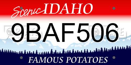 9BAF506 Idaho License Plate