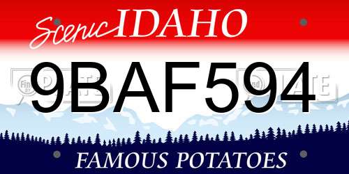 9BAF594 Idaho License Plate