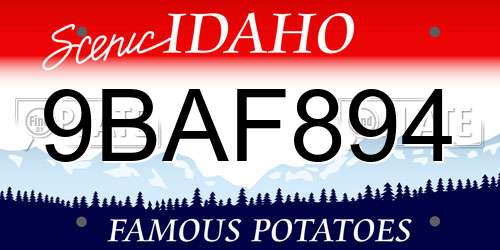 9BAF894 Idaho License Plate