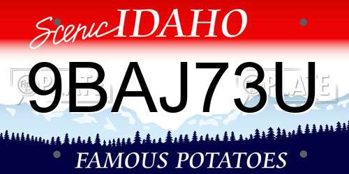 9BAJ73U Idaho License Plate
