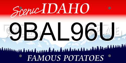 9BAL96U Idaho License Plate