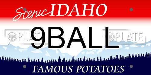 9BALL Idaho License Plate
