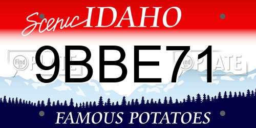 9BBE71 Idaho License Plate