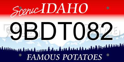 9BDT082 Idaho License Plate
