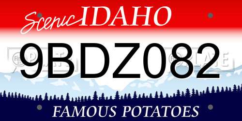 9BDZ082 Idaho License Plate