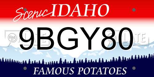 9BGY80 Idaho License Plate