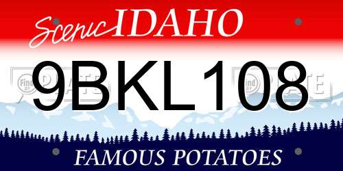 9BKL108 Idaho License Plate