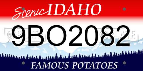 9BO2082 Idaho License Plate