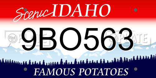 9BO563 Idaho License Plate