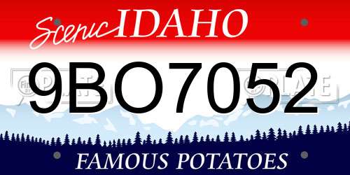 9BO7052 Idaho License Plate