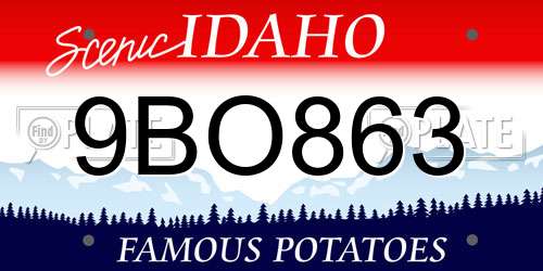 9BO863 Idaho License Plate