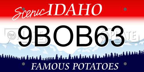 9BOB63 Idaho License Plate