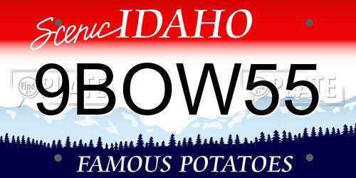 9BOW55 Idaho License Plate