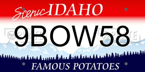9BOW58 Idaho License Plate
