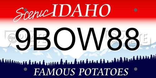 9BOW88 Idaho License Plate