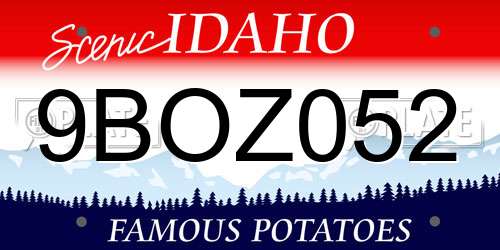 9BOZ052 Idaho License Plate