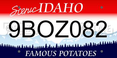 9BOZ082 Idaho License Plate