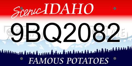 9BQ2082 Idaho License Plate