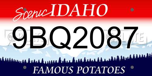 9BQ2087 Idaho License Plate