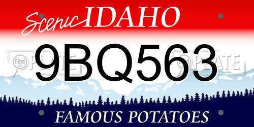 9BQ563 Idaho License Plate
