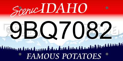 9BQ7082 Idaho License Plate