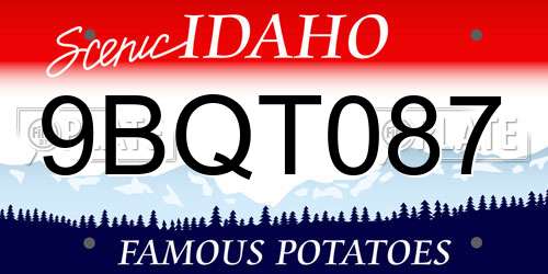9BQT087 Idaho License Plate