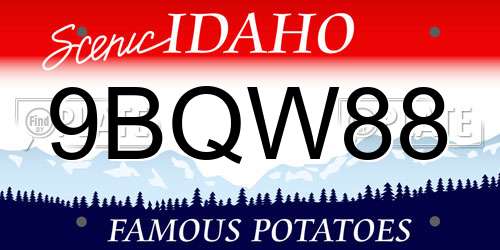 9BQW88 Idaho License Plate