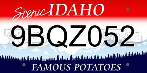 9BQZ052 Idaho License Plate