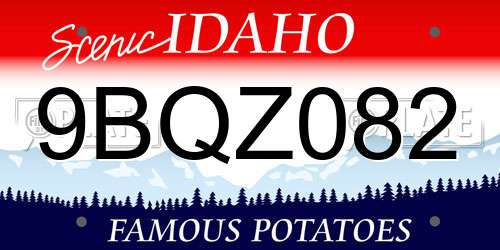 9BQZ082 Idaho License Plate