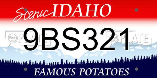 9BS321 Idaho License Plate