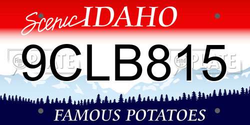 9CLB815 Idaho License Plate