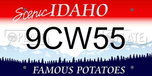 9CW55 Idaho License Plate