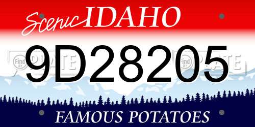 9D28205 Idaho License Plate