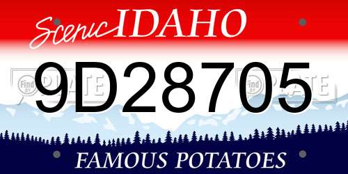 9D28705 Idaho License Plate