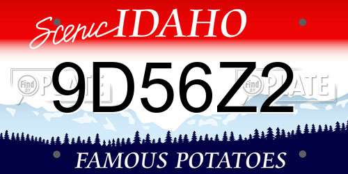 9D56Z2 Idaho License Plate