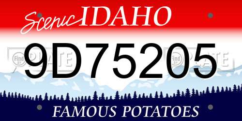 9D75205 Idaho License Plate