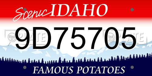 9D75705 Idaho License Plate