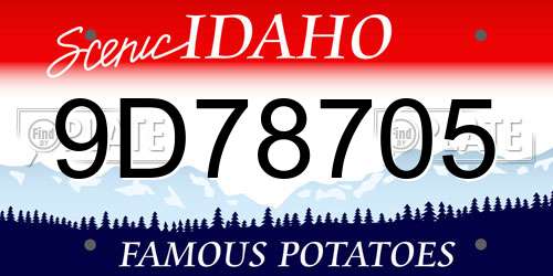 9D78705 Idaho License Plate