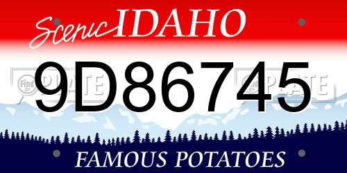 9D86745 Idaho License Plate