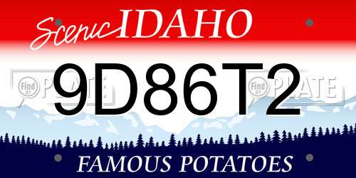 9D86T2 Idaho License Plate