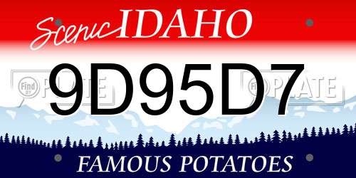 9D95D7 Idaho License Plate
