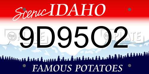 9D95O2 Idaho License Plate