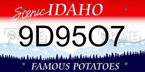 9D95O7 Idaho License Plate