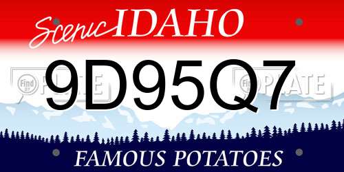 9D95Q7 Idaho License Plate
