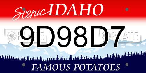 9D98D7 Idaho License Plate