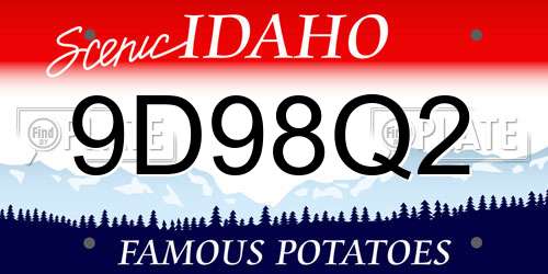 9D98Q2 Idaho License Plate