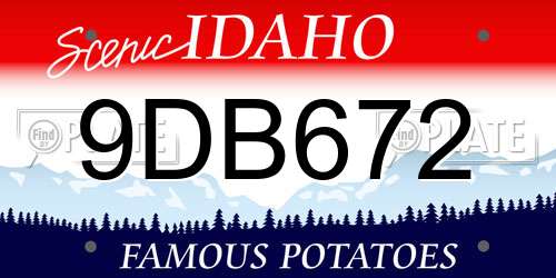 9DB672 Idaho License Plate